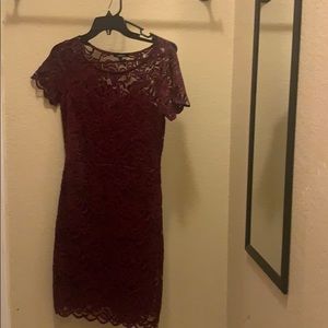 Lace dress sheer back